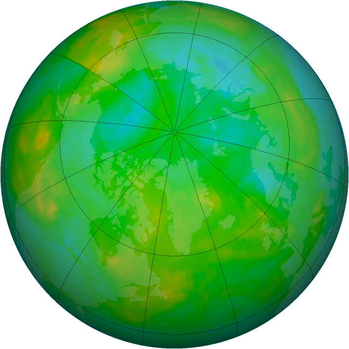 Arctic ozone map for 17 July 1986